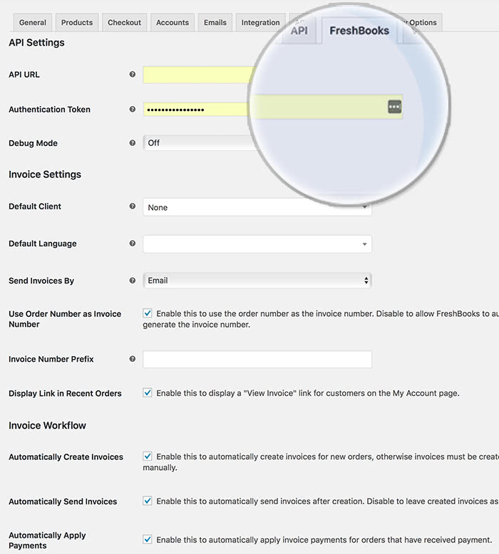 WooCommerce-Freshbooks_main-interface