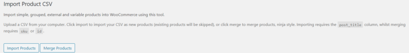 Woocommerce Product CSV Import Suite options