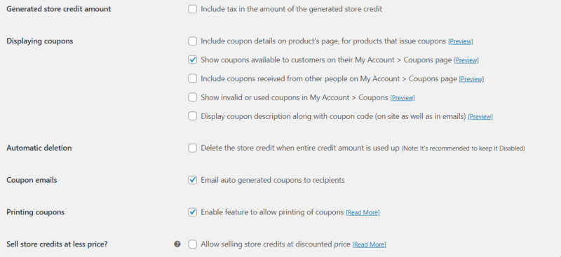 woocommerce coupons more settings