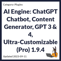 AI Engine: ChatGPT Chatbot, Content Generator, GPT 3 & 4, Ultra-Customizable (Pro)