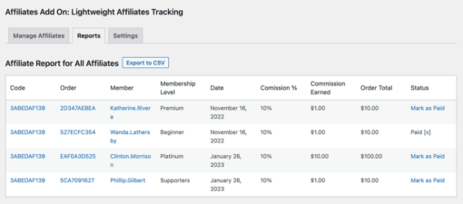 Paid Memberships Pro - Affiliates Add On 0.7 - Image 4