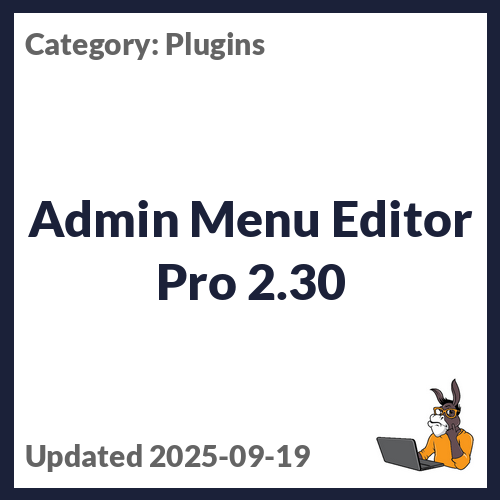 Admin Menu Editor Pro