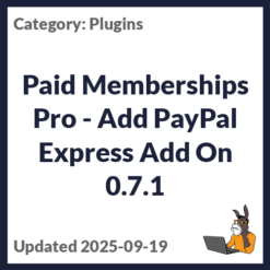 Paid Memberships Pro - Add PayPal Express Add On
