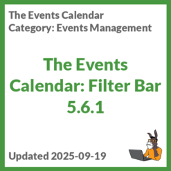 The Events Calendar: Filter Bar
