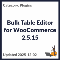 Bulk Table Editor for WooCommerce