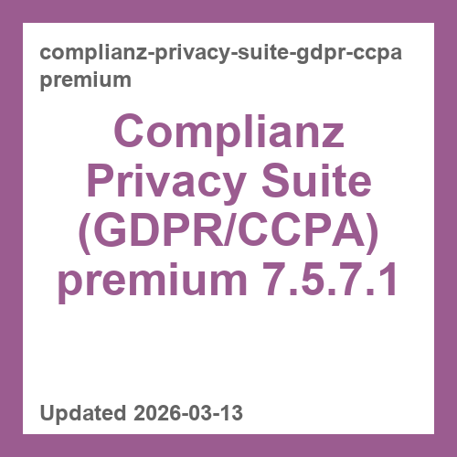 Complianz Privacy Suite (GDPR/CCPA) premium 7.5.7.1