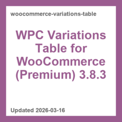 WPC Variations Table for WooCommerce (Premium) 3.8.3