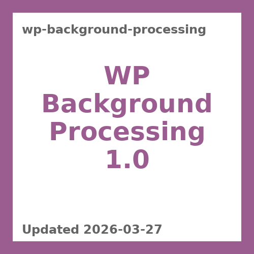 WP Background Processing 1.0