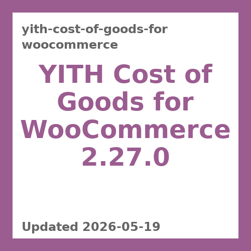 YITH Cost of Goods for WooCommerce 2.27.0