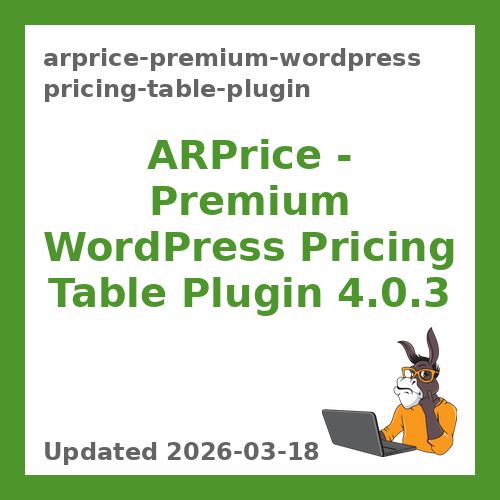 ARPrice - Premium WordPress Pricing Table Plugin 4.0.3