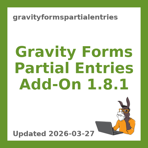 Gravity Forms Partial Entries Add-On 1.8.1