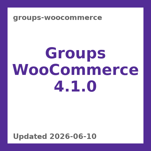 WooCommerce Groups 4.1.0