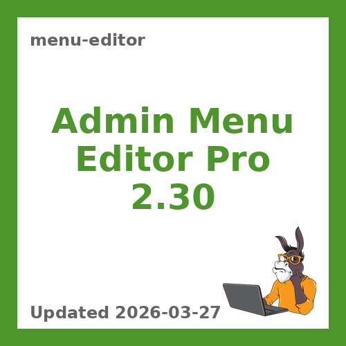 Admin Menu Editor Pro 2.30