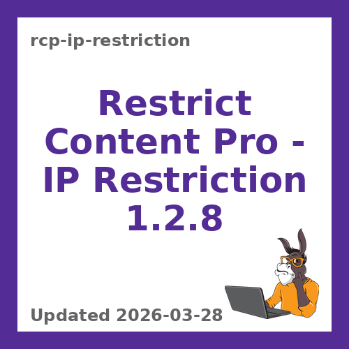 Restrict Content Pro – IP Restriction 1.2.8