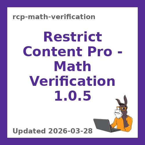 Restrict Content Pro – Math Verification 1.0.5