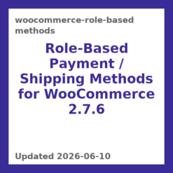 WooCommerce Role Based Methods 2.7.6