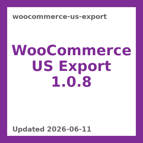WooCommerce US Export 1.0.8