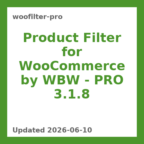 WBW Product Filter PRO 3.1.8