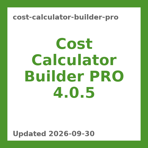 Cost Calculator Builder PRO 4.0.5