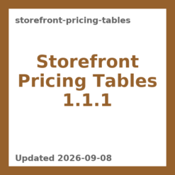 Storefront Pricing Tables 1.1.1