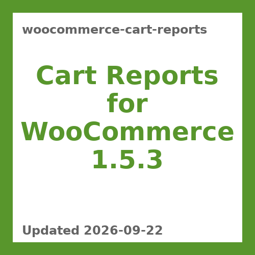 WooCommerce Cart Reports 1.5.3