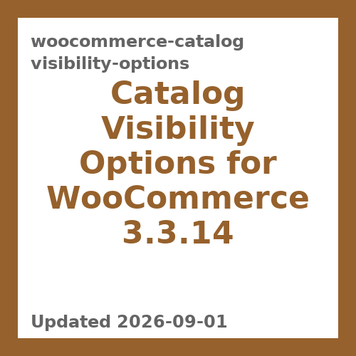 WooCommerce Catalog Visibility Options 3.3.14