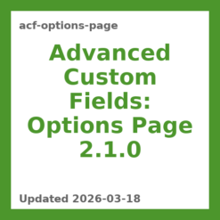 Advanced Custom Fields: Options Page 2.1.0