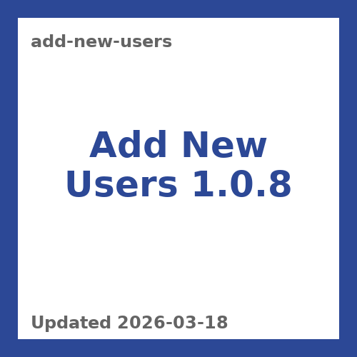 Add New Users 1.0.8