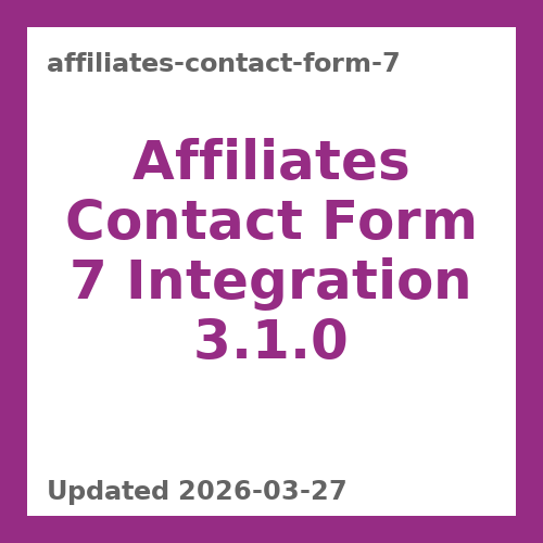 Affiliates Contact Form 7 Integration 3.1.0