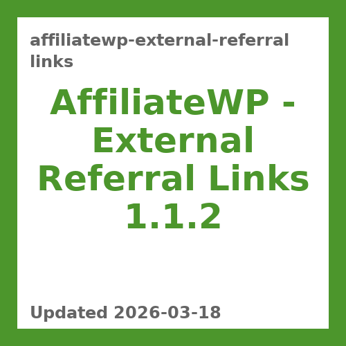 AffiliateWP – External Referral Links 1.1.2
