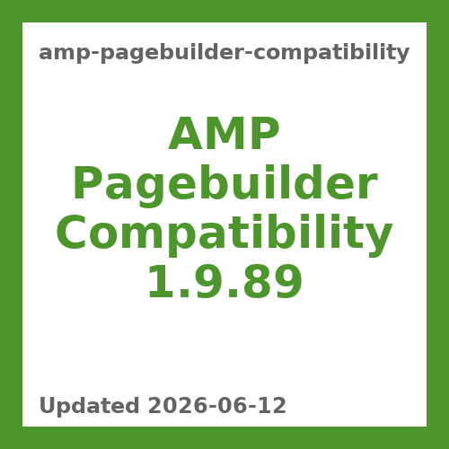 AMP Pagebuilder Compatibility 1.9.89