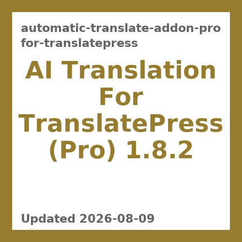 AI Translation For TranslatePress (Pro) 1.8.2