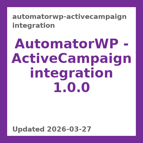 AutomatorWP - ActiveCampaign integration 1.0.0