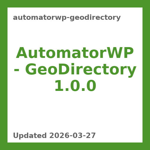 AutomatorWP - GeoDirectory 1.0.0