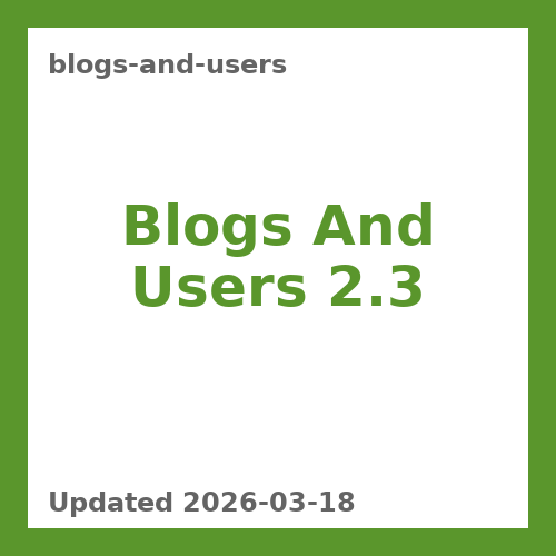 Blogs And Users 2.3