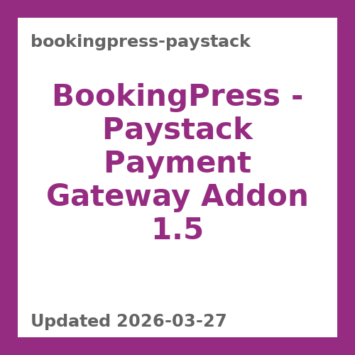 BookingPress - Paystack Payment Gateway Addon 1.5