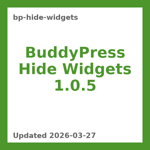 BuddyPress Hide Widgets 1.0.5