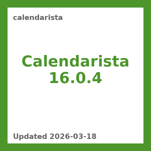 Calendarista 16.0.4