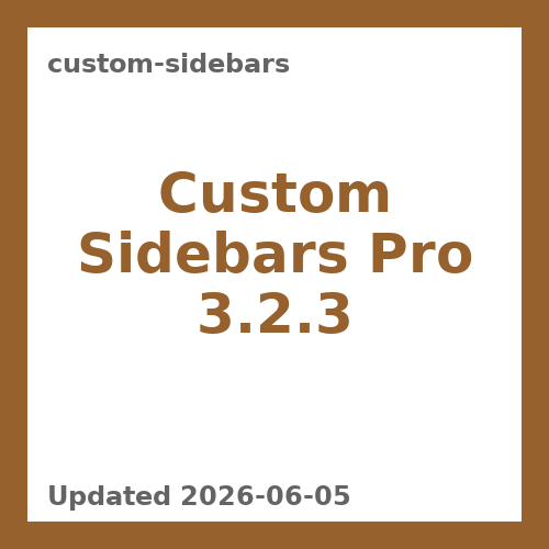 Custom Sidebars Pro 3.2.3