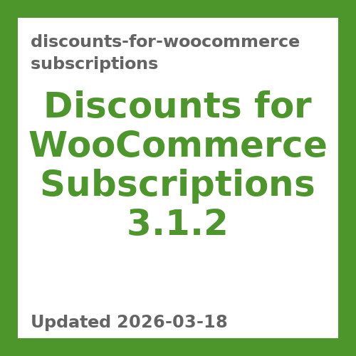 Discounts for WooCommerce Subscriptions 3.1.2