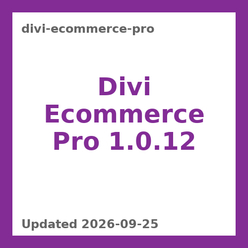 Divi Ecommerce Pro 1.0.12