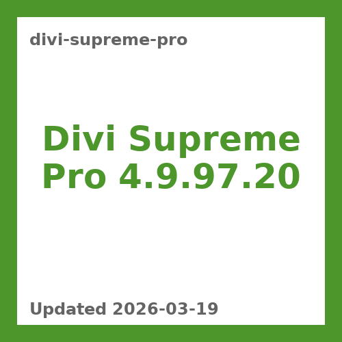 Divi Supreme Pro 4.9.97.20