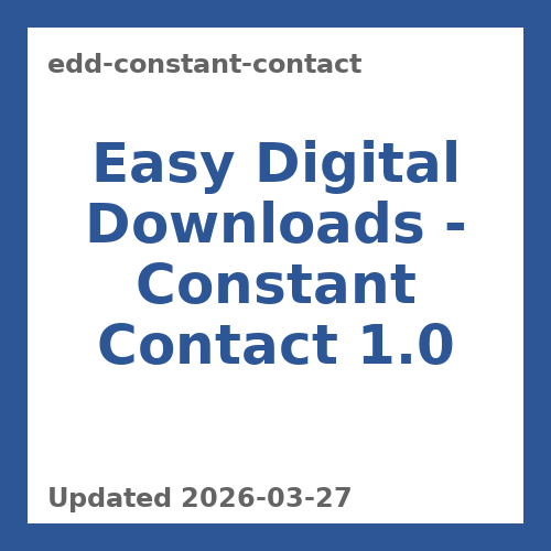 Digital Downloads Constant Contact Plugin 1.0