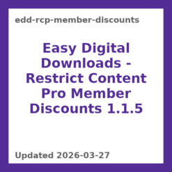 Digital Downloads Restrict Content Pro Member Discounts 1.1.5