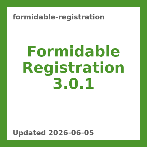 Formidable Registration 3.0.1