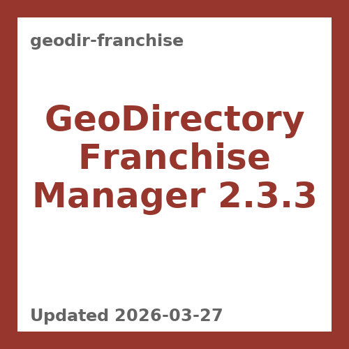 GeoDirectory Franchise Manager 2.3.3