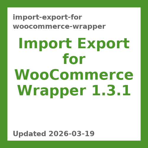 Import Export for WooCommerce Wrapper 1.3.1