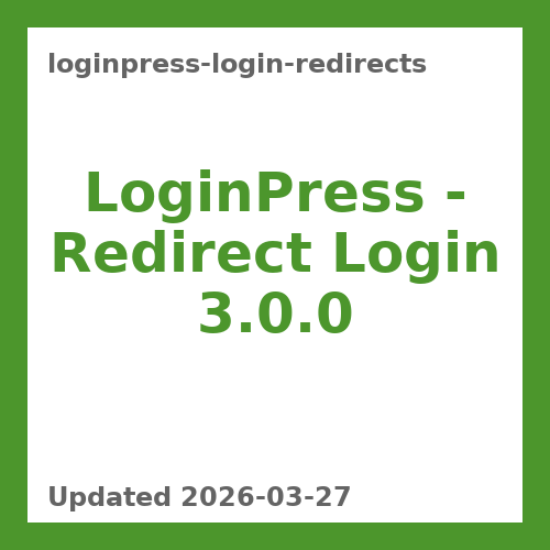 LoginPress – Redirect Login 3.0.0