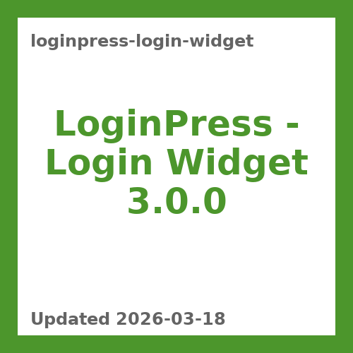 LoginPress – Login Widget 3.0.0