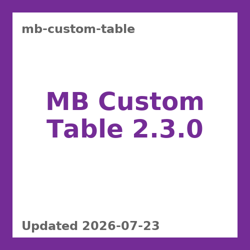 MB Custom Table 2.3.0